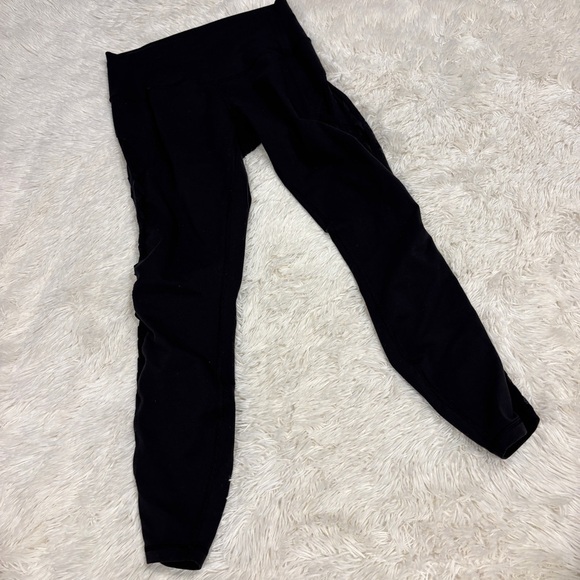 Lululemon Rise and Flow Pant Leggings Full-On Luxtreme Black Criss Cross Mesh 8 - Picture 2 of 11